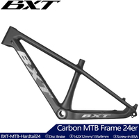 Rangka Sepeda MTB Karbon Ultralight BXT Harga Terjangkau 24er Hard Tail Tapered Disc Brake BSA Carbon Thru Axle