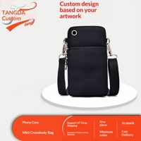Sac de téléphone unisexe transfrontalier avec chaînes bandoulière et fermeture éclair, nouvelle collection 2026, mini pochette de marche en tissu, été hiver