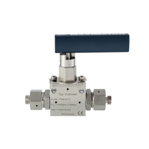 Vanne à bille à trois voies MAXIMATOR 1/4 po, raccord fileté, haute pression, pour liquides chimiques - Product Image 2