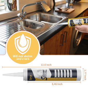 Mastic <span class=keywords><strong>silicone</strong></span> <span class=keywords><strong>sanitaire</strong></span> pour cuisine et salle de bain <span class=keywords><strong>Blanc</strong></span> 300 Ml Acétoxy <span class=keywords><strong>Silicone</strong></span> Mastic gomme - Product Image 6