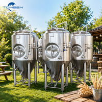 Cuve de Fermentation de Bière en Acier Inoxydable à Double Enveloppe 100L-5000L, Fermenteur Conique Unitank pour Équipement de Micro-Bière Artisanale