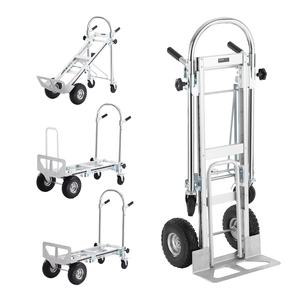 3 in 1 Aluminum Frame Steel Handle Four <strong>Wheels</strong> Folding Harbor Freight Hand Truck <strong>Trolley</strong> - Product Image 5