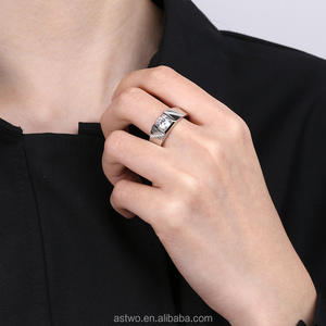 <span class=keywords><strong>Bague</strong></span> Moissanite classique pour hommes Bagues Moissanite certifiées GRA <span class=keywords><strong>Bague</strong></span> Moissanite pour hommes en argent sterling S925 - Product Image 3