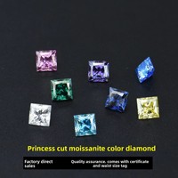 Manik-manik batu permata Moissanite bulat berkilau warna ungu pink, bersertifikat GRA, warna VVS D, Moissanite lepas