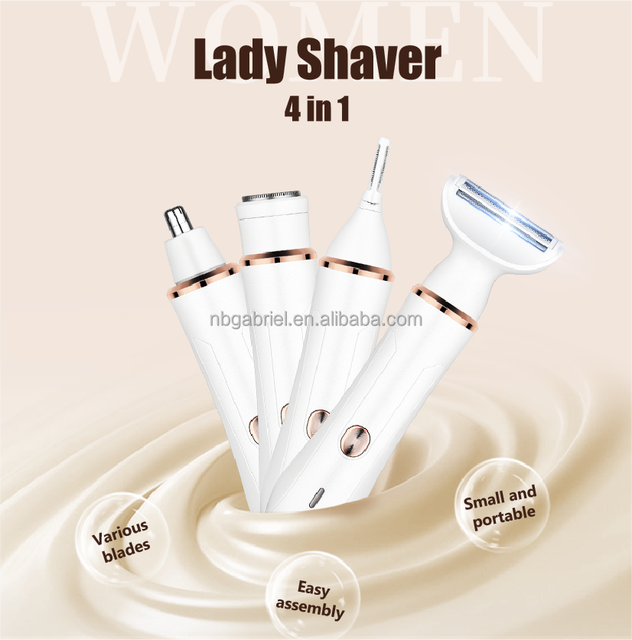 4 in 1 OEM One Blade Electric Lady Shaver Hair Removal Women's Face Body Portable Nose Multifunctional Hair Trimmer
