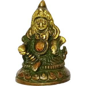 PARIJAT artesanía estatua de latón antiguo Kubera/Kuber Maharaj éxito y riqueza ídolo Oficina y hogar artículo decorativo - Product Image 1