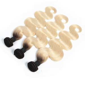 Paquete de Cabello Brasileño Remy 1B/613 con Cierre, Rubio con Raíces Negras para Tejido - Product Image 4