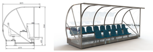Deportes al aire libre <span class=keywords><strong>Rugby</strong></span> Dugouts Fútbol Dugouts Equipo <span class=keywords><strong>de</strong></span> hockey Refugios en PP para estadios y escuelas Banco Bleacher - Product Image 6