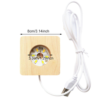 Base d'affichage éclairée de 8cm avec 6 LED lumière chaude en plastique bois verre base éclairée pour chambre bureau bureau style vis