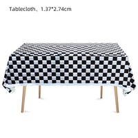 Nouveau Guirlande de fanions triangulaires jetables en papier, motif drapeau de course noir et blanc à carreaux, pour décoration de fête et sacs cadeaux, pour l'exportation