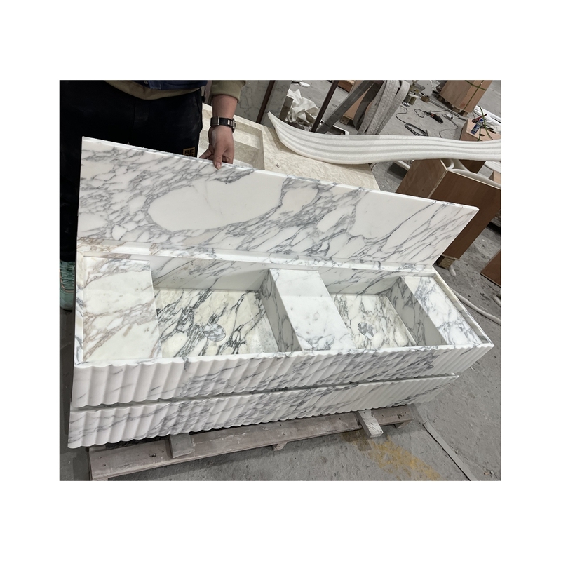 Natural Stone Carrara White Bathroom Sink