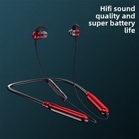 Mgitec Earphone Nirkabel Neckband Terlaris untuk 5.3 dengan Bahan Karet dan Tahan Air