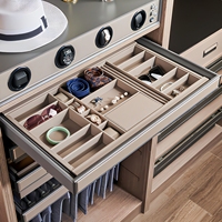 Organiseurs de placard ZYTH, armoire à bijoux coulissante, accessoires de quincaillerie en cuir à plusieurs tiroirs