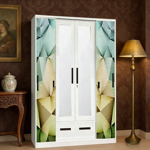 Armario Corredizo de Acero de 3 Puertas, Moderno, de Alta Calidad y Personalizable, <span class=keywords><strong>con</strong></span> Organizador de Ropa, Duradero y <span class=keywords><strong>con</strong></span> Cerradura para Almacenamiento en el Dormitorio - Product Image 6