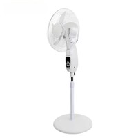 Ventilateur sur pied 16 pouces grande capacité, recharge solaire DC, moteur en cuivre pur, hauteur réglable avec ampoule LED - Offre Spéciale