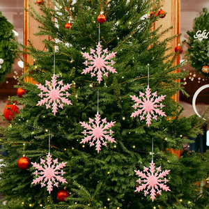 Venta Directa de Fábrica, Adorno Colgante Navideño de Copo de Nieve de PVC Plástico Brillante Ecológico de Alta Calidad para Fiesta de Navidad - Product Image 4