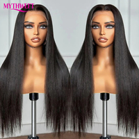 5x5 Transparente Lace Closure Klebefreie Lace Front Perücke 200 Dichte Lange Glatte Hochwertige Vietnamesische Echthaar-Perücke