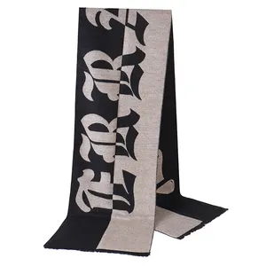 Logo personnalisé 180*30cm châles pashmina doux conception d'impression personnalisée cachemire laine toucher hiver écharpe chaude