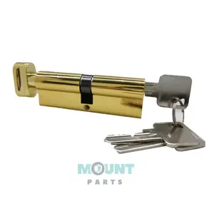 Door Lock Cylinder With Key 45/47/60/64/65/66/70/80/90/120 Double Keyed Quality Brass Rounded Mortise Door Lock Cylinder
