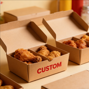 Custom Eco Friendly <b>Biodegradable</b> Food Grade Disposable Kraft Paper Takeaway Container Box Design for Popcorn Fried <b>Packaging</b> - Product Image 3