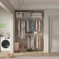 Armoire penderie double avec étagères en fil métallique de 24 pouces de profondeur à vendre