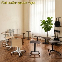 Bureau debout pneumatique réglable en hauteur, pliable à 2 pieds, avec plateau rotatif, pour le bureau à domicile et l'étude
