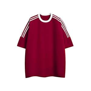 T-Shirt da Uomo in Cotone Vestibilità Ampia con <span class=keywords><strong>Spalle</strong></span> Cadenti, <span class=keywords><strong>Tre</strong></span> Strisce, Tinta Unita, Maglietta Neutra a Basso Prezzo per Ordini all'Ingrosso in Africa, America Latina e Asia - Product Image 3