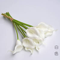 Fleurs artificielles de lys blancs en PU de haute qualité, toucher réaliste, pour la décoration de mariage, la fête des mères, Thanksgiving