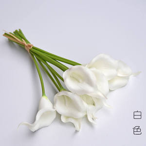Fleurs artificielles de lys blancs en PU de haute qualité, toucher réaliste, pour la décoration de mariage, la fête des mères, Thanksgiving - Product Image 1
