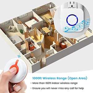Daytech Carillon LED sans fil Sonnerie d'appel Pager Plug Sonnette sans fil Sonnette sans fil Carillon <span class=keywords><strong>de</strong></span> porte - Product Image 3