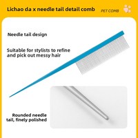 Peigne démêlant en aluminium Lichao Da pour chiens, à pointe fine, pour toilettage des animaux à poils longs (Yorkshire Terriers), efficace pour éliminer les poils lâches