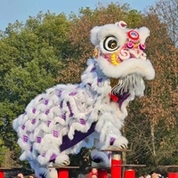 Danse du lion chinois traditionnelle sur mesure pour deux personnes adultes, pour spectacle de festival de Noël, en soie/coton/EVA, faite à la main