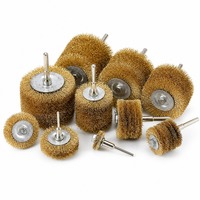 Juego de cepillos de alambre de acero montados en vástago, cepillos de copa y cepillos de extremo, tamaños personalizados, para amoladora angular, para desbarbado y acabado de superficies metálicas