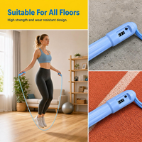 Corde à sauter de fitness QT résistante à l'usure, pour tous types de sols, avec compteur mécanique et longueur réglable