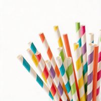 Emballage individuel, logo imprimé, paille à boire en papier kraft biodégradable, taille personnalisée