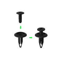 Nouveaux clips de fixation pour voiture en plastique noir de type vis, attaches pour garnitures de carrosserie, tête de 10 mm, base de 15,7 mm, tige de 17,5 mm, rivets pour panneaux de véhicule