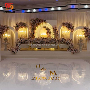 Arche de toile de fond 3D en PVC ondulé blanc de qualité supérieure, design de scène pour mariage, fête et banquet - Product Image 5