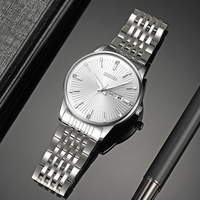 Reloj de Pulsera para Hombre con Caja de Aleación Resistente, Correa de Acero Inoxidable Pulido, Esfera de Fácil Lectura, Función de Fecha, Resistente al Agua hasta 30 m, Cuarzo Preciso