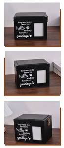 Деревянная урна ручной работы для праха питомца с фоторамкой, современная, экологичная, 90 куб. дюймов, для собак, памятный сувенир - Product Image 6