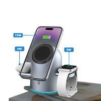 Station de charge sans fil magnétique pliable 3-en-1 de haute qualité pour écouteurs professionnels et montres intelligentes avec sortie 15W