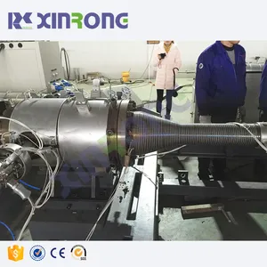 Xinrongplas สายเครื่องอัดรีดท่อลูกฟูก pe ผนังสองชั้นประหยัดพลังงานอัตโนมัติ