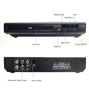 Lecteur DVD domestique multi-formats avec prise en charge USB/SD/MMC, sortie AV, décodage multirégion, design fin pour home cinéma, mise en échelle 1080P - Product Image 4