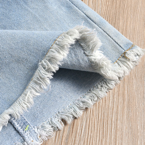 Conjunto de Ropa de Mezclilla para Bebés y Niñas Pequeñas, Moda 2021, Chaqueta Corta con Hombros Descubiertos + Falda, 2 Piezas, 2-6 Años - Product Image 5