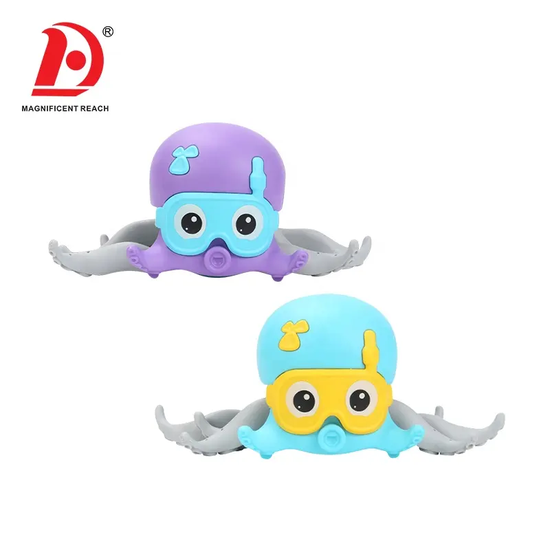 HUADA Kids Floating Crawling Octopus Children Purple Plastic Octopus Bath Toy for Baby Bathroom