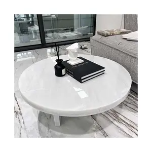 Tavolino da caffè rotondo in marmo bianco king-WING Set di mobili moderni con Design personalizzato tavolino in marmo