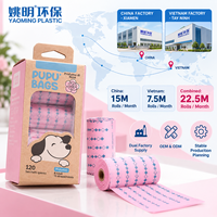 Sacs à déjections canines personnalisés de luxe, imprimés, mignons, 120 unités, anti-fuite, écologiques, compostables, faciles à déchirer, en rouleaux, marque privée pour