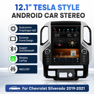 Testez votre marché avec un lecteur multimédia de voiture Android Auto GPS de style Tesla de 12,1 pouces pour Chevrolet Silverado / Sierra 2019 2020 2021 - Product Image 2