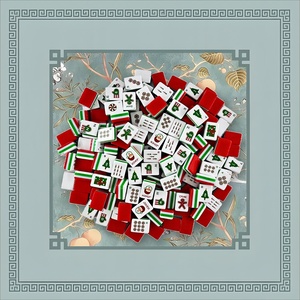 Jeu de Mahjong Américain de Noël 160 Pièces 32mm en Acrylique avec Cartes à Dos Rouge et Support en Forme de Queue de Rat et Oiseau <span class=keywords><strong>Kiwi</strong></span> Doré, Cadeau de Fêtes pour 4 Joueurs - Product Image 3