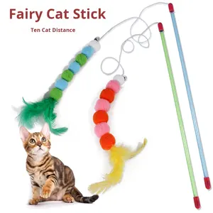 Luxuriöses Katzen-Trainingsstab-Spielzeug aus Kunststoff mit Plüsch-Raupenball – Interaktives Bewegungsspielzeug - Product Image 1