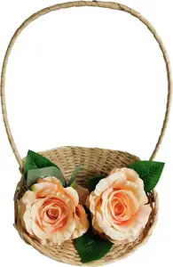 Cesti regali sfusi cesto vuoto per la raccolta di uova di pasqua deposito di laurea di nozze bambino cesto di vimini con manico
